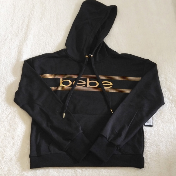 bebe Sport⛹️ Logo Print Hoodie with Thumb👍 Holes - Picture 2 of 12